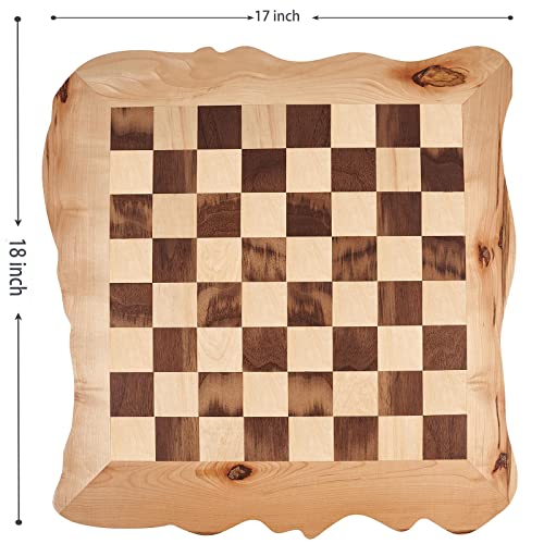 VAMSLOVE Wooden Chess Board Set Large Unique Chessboard (Playing Area 15 x 15inch) with 3.5" King Chess Pieces Durable Modern Gift for Chess Lover Home Decor