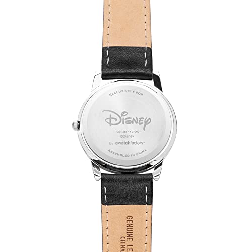 Disney Mickey Mouse Adult Classic Cardiff Articulating Hands Analog Quartz Leather Strap Watch