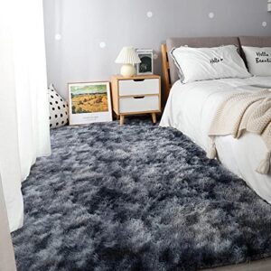 ROCYJULIN Area Rugs 8x10 for Living Room, Thickened Fluffy 8x10 Area Rugs for Bedroom, Ultra Soft Non-Slip Large Shag Fuzzy Rug for Nursery, Kids, Girls, Boys, Grey