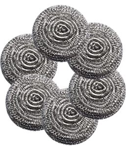 6pcs scourer steel wool scrubber - steel wool for cleaning dish pots pans grills stainless steel scrubber for kitchen sinks cleaning steel wool pads metal scrubber