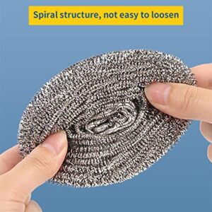 6Pcs Scourer Steel Wool Scrubber - Steel Wool for Cleaning Dish Pots Pans Grills Stainless Steel Scrubber for Kitchen Sinks Cleaning Steel Wool Pads Metal Scrubber