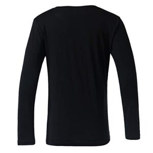 100% Merino Wool T-Shirt for Women's Long Sleeve Base Layers Odor Resistance for Outdoor Black