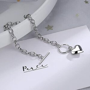 Heart Charm Bracelets for Women Gifts,Peach Heart Shell Bracelets Birthday Christmas Jewelry Gift