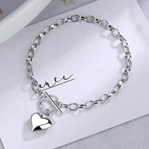 Heart Charm Bracelets for Women Gifts,Peach Heart Shell Bracelets Birthday Christmas Jewelry Gift