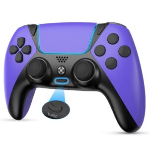 oubang ymir controller for ps4 controller, remote for playstation 4 controller with turbo, steam gamepad fits elite ps4 controller with back paddles, scuf controllers for ps4/pc/pro/ios/android purple