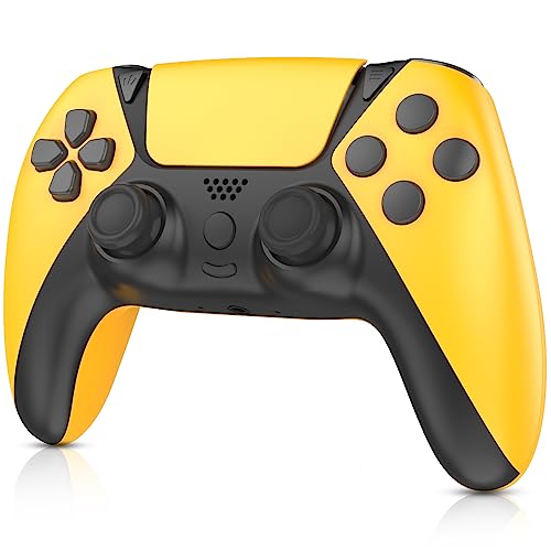 Wireless Controller for PS4 Controller, AUGEX Wireless Gamepad Work with Playstation 4 Controllers, Game Control for PS4 Controller with Joystick, PS4 Pro/Silm/PC Yellow