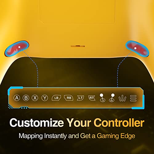 Wireless Controller for PS4 Controller, AUGEX Wireless Gamepad Work with Playstation 4 Controllers, Game Control for PS4 Controller with Joystick, PS4 Pro/Silm/PC Yellow