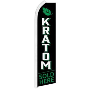 Kratom Swooper Feather Advertising Flag - Great for Businesses, Events, Shops, Dispensaries