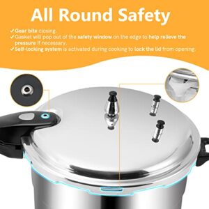 Fulgutonit 16 Quart Pressure Cooker, 10 Psi Induction Compatible Pressure Canner w/Stainless Steel Honeycomb Base, Heavy Gauge Aluminum, Quality Steamer Rack Included