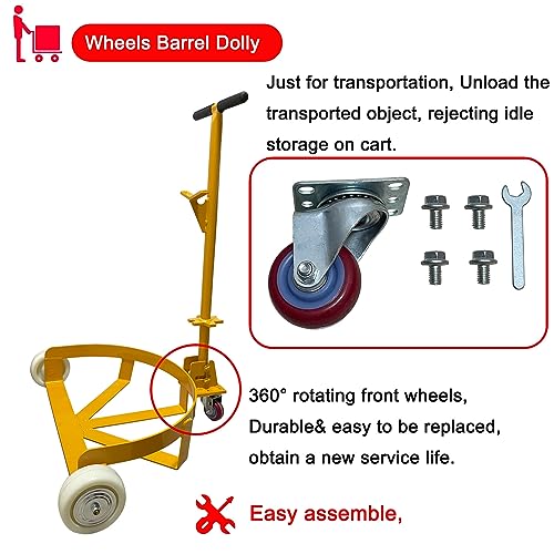 55 Gallon Drum Dolly Barrel Wheels Steel Cart Round Dolly,55 Gallon Drum Dolly Barrel Dolly Not Intended as Lifter