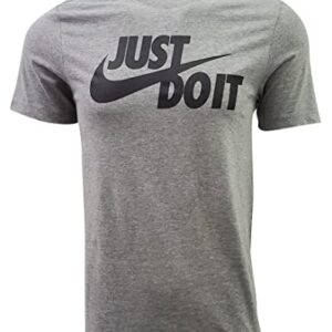 Nike Men's Sportswear Tee Just Do It Swoosh (X-Large, Grey Heather/Black)