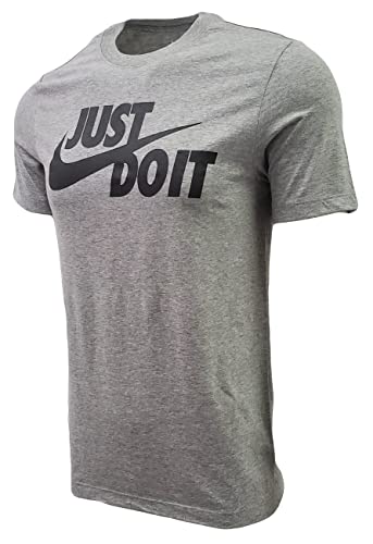 Nike Men's Sportswear Tee Just Do It Swoosh (X-Large, Grey Heather/Black)