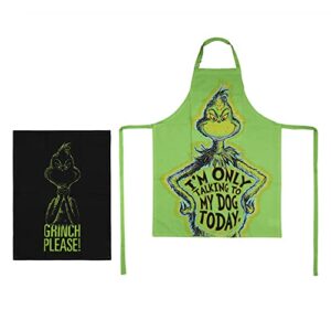 bioworld grinch please 3-piece one apron & two towel set