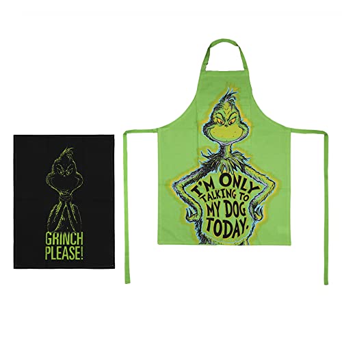 Bioworld Grinch Please 3-Piece One Apron & Two Towel Set