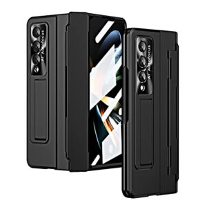 narsbean case for samsung galaxy z fold 3 2021, one-piece housing z fold 3 case with kickstand and screen protector, full protection (black)