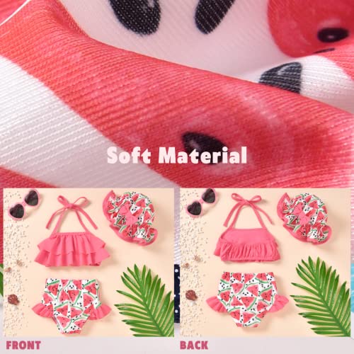 Little Toddler Girls Swimsuit Bikini Watermelon Two Pieces Bathing Suit Swimwear Summer Beach Wear Set Pink 4T - 5T