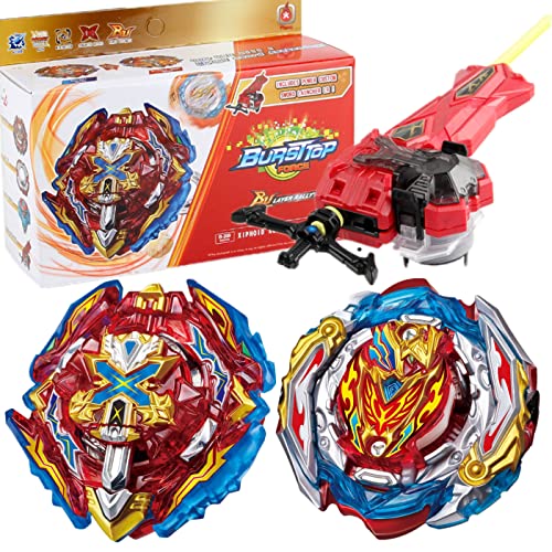 HaoKenai B-201 Zest Achilles Xiphoid Excalibur 1-Piece Two-Way Launcher, Bey Battle Burst Battling Tops with Launchers Set, Burst quadrive Gyros for Boys Kids Birthday Party Idea Gift