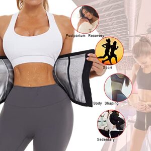 NINGMI Waist Trainer for Women Cincher Corset Waste Timmer Sweat Belt Tummy Control Sauna Workout Girdle Weight Loss Shaper Black