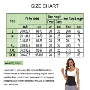 NINGMI Waist Trainer for Women Cincher Corset Waste Timmer Sweat Belt Tummy Control Sauna Workout Girdle Weight Loss Shaper Black