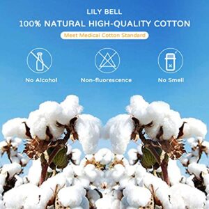 Lily Bell Cotton Facial Pads Cotton Pads (222 Count) Makeup Remover Pads 100% Pure Cotton Rounds, Hypoallergenic, Lint Free Cotton Pads Triple Layers Pads for Makeup Removal, Nail Polish