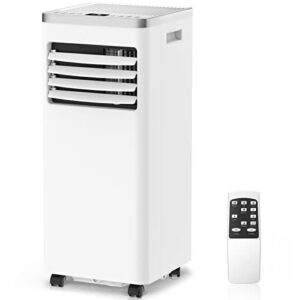 zafro 8,000 btu portable air conditioners cools up to 350 sq.ft, portable ac built-in cool, dehumidifier, fan modes, room air conditioner with remote control/installation kits, white