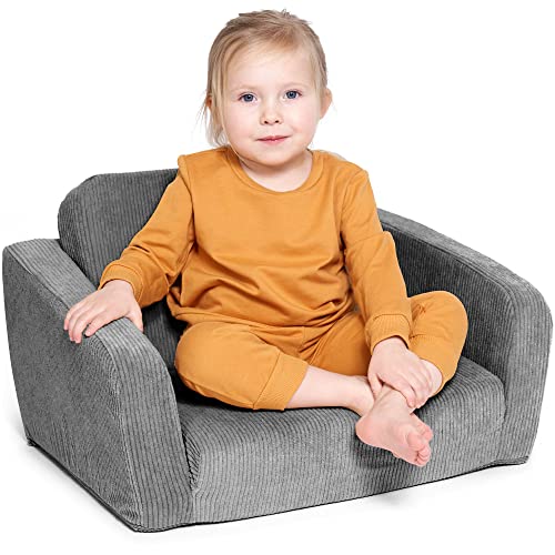 ZICOTO Stylish Kids Chair for Toddlers - Sturdy Flip Out Couch That Creates a Comfortable and Fun Seat for Your Baby Girl or Boy to Relax On - Modern Mini Sofa That Fits Nicely with Any Decor