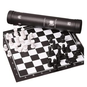 Chess Set Chess Piece Set Portable Chess Checkers Set，Folding Roll Up Chess Game for Outdoor Activities Chess Sets Chess Board Game