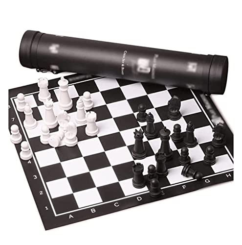 Chess Set Chess Piece Set Portable Chess Checkers Set，Folding Roll Up Chess Game for Outdoor Activities Chess Sets Chess Board Game