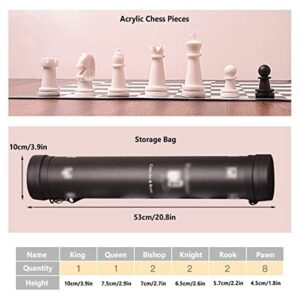 Chess Set Chess Piece Set Portable Chess Checkers Set，Folding Roll Up Chess Game for Outdoor Activities Chess Sets Chess Board Game