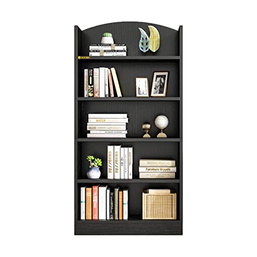 ALISENED 5 Shelf Bookcase, 47" Wood Tall Bookshelf and Bookshelves, Multifunctional Storage Organizer Shelving for Bedroom Library Living Room Home Office, Black