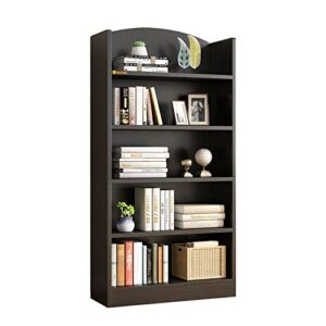 ALISENED 5 Shelf Bookcase, 47" Wood Tall Bookshelf and Bookshelves, Multifunctional Storage Organizer Shelving for Bedroom Library Living Room Home Office, Black