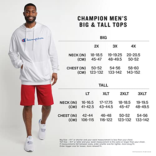 Champion T, Cotton Tee, Muscle Shirts for Men (Reg. or Big & Tall), Granite Heather Script, 4X-Large Big