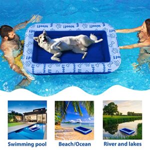 Schwimmer Dog Pool Float For Large Dogs - Dog Floats for Pool, Lake, River&Ocean - Dog Pool Floats for Small, Medium & Large Dogs - Durable & Thick Dog Float for Pets,Kids & Adults up to 220lbs - Blue