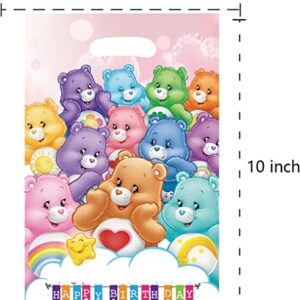 RATHIRA 40 pcs Rainbow Carebear Party Bags Treat Candy Goodie Bags Care Bears Gift Bags Party Supplies for Cute Bears Themed Party Set Bags