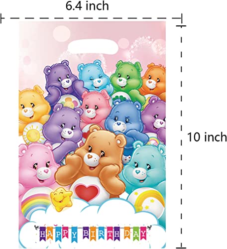 RATHIRA 40 pcs Rainbow Carebear Party Bags Treat Candy Goodie Bags Care Bears Gift Bags Party Supplies for Cute Bears Themed Party Set Bags