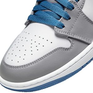 Jordan Men's Air 1 Mid, Cement Grey/White-true Blue, 13