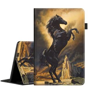 case compatible with amazon all-new kindle fire 7 tablet (2022 release-12th generation) latest model 7, full protection stand case with auto wake/sleep, black horse