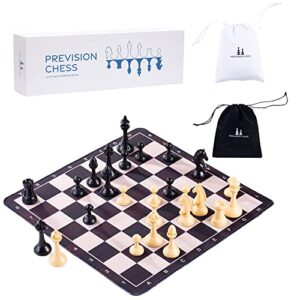 prevision chess - chess sets for adults unique themed - ecliptic design exotic chess set - 34 weighted chess pieces - roll up chess boards for adults - travel chess set for kids