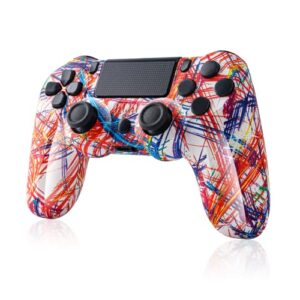 winshall wireless controller compatible with ps4/pro/slim/pc with high performance double shock and touch pad/6-axis motion sensor/audio function