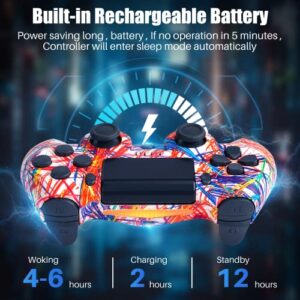 Winshall Wireless Controller Compatible with PS4/Pro/Slim/PC with High Performance Double Shock and Touch Pad/6-Axis Motion Sensor/Audio Function