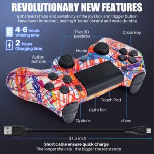 Winshall Wireless Controller Compatible with PS4/Pro/Slim/PC with High Performance Double Shock and Touch Pad/6-Axis Motion Sensor/Audio Function