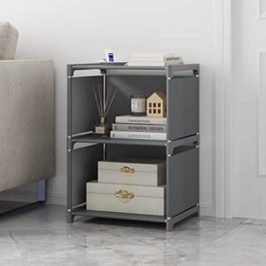 riipoo storage cube shelves, 2-cube organizer shelf for bedroom closet, 3-layer small desktop bookshelf, bookcase unit for small spaces
