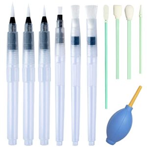 67pcs alcohol ink blending tool set, alcohol ink supplies include blending brush pen multiple tip shapes foam tipped blending swabs with air blower for card making embossing painting rendering