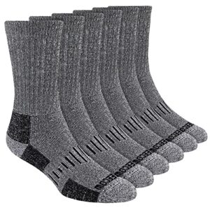 keecow merino wool crew socks for men & women, thermal, warm, winter cushion socks for hiking working running, 3 pairs (large, charcoal b)
