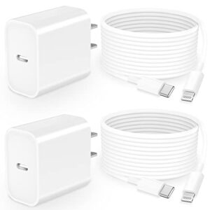 [apple mfi certified] iphone 14 pro fast charger, eklasse 2pack 20w pd usb-c power wall charger with 2pack 6ft type-c to lightning quick charge cord for iphone 14 13 12 11 pro max/xs/xr/x/ipad/airpods