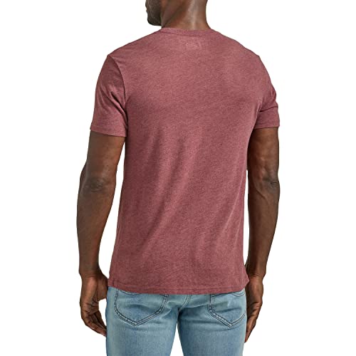 Lee Men's Short Sleeve Graphic T-Shirt, Burgundy Heather Vintage Denim