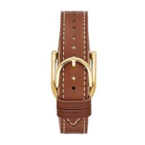 Fossil Women's Harwell Quartz Stainless Steel and Eco Leather Three-Hand Watch, Color: Gold, Brown (Model: ES5264)