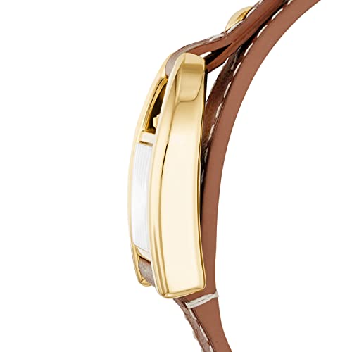 Fossil Women's Harwell Quartz Stainless Steel and Eco Leather Three-Hand Watch, Color: Gold, Brown (Model: ES5264)