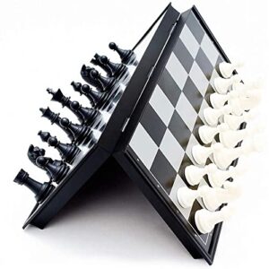 multipurpose magnetic travel chess set 9.84" with folding chess board educational toys for kids and adults