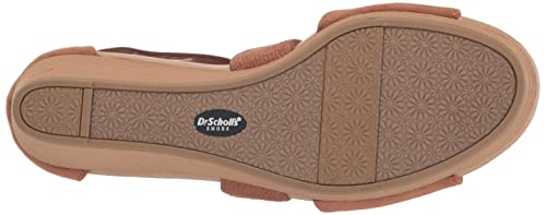 Dr. Scholl's Shoes Women's Barton Band Wedge Sandal, Brown Microfiber, 8.5